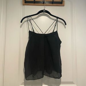 Hollister baby doll pleated tank top (black)